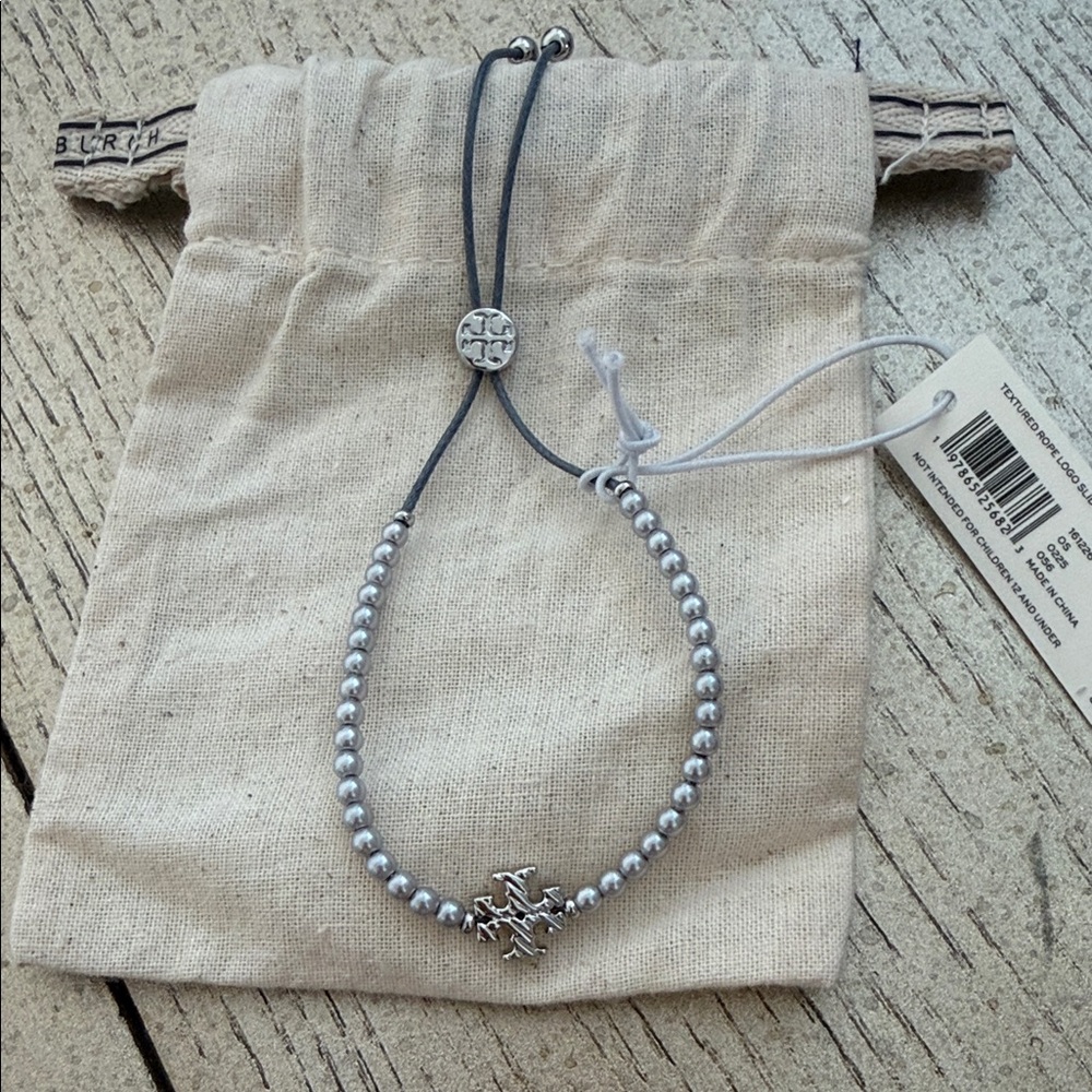 Tory Burch Silver Beaded slider Bracelet